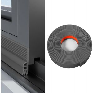 Boudin De Porte Isolant Froid 200cm,Bas De Porte Anti Courant D'Air Door Draft Stopper,Joint D'éTanchéIté pour FenêTre Coulissante,pour L'Isolation Contre Froid Bruit Insectes (Gris) - Neuf