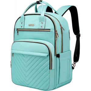 Sac à dos d'ordinateur portable pour hommes,sac d'ordinateur portable de travail de voyage,sac à dos d'ordinateur antivol de 17,3 pouces,sac de jour de loisirs unisexe,vert - Neuf