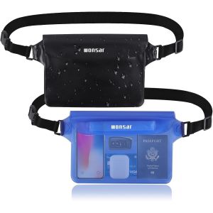 KALANKA-2Pcs Pochette Étanche, Sac Etanche avec Sangle Réglable, Pochette Telephone Portable, Pochette Etanche Plage Accessoire, pour Natation, Rafting, Kayak, Canotage, Camping - Neuf