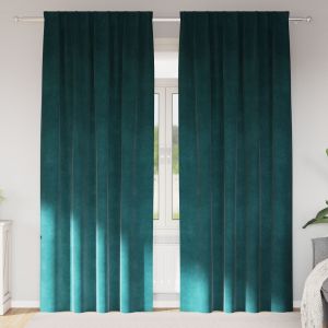 Vidaxl Rideaux Avec Des Rideaux 2 Pcs Vert Fonc&eacute; 140 X 260 Cm Velours - Neuf