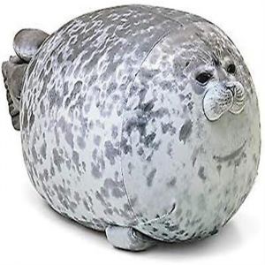Adorable Coussin En Peluche Phoque De 30 Cm &iquest; Jouet Animal Doux Et C&acirc;lin Pour La D&eacute;coration Et Les Cadeaux &iquest; Facile &Agrave; Nettoyer, Couleur Grise - Neuf