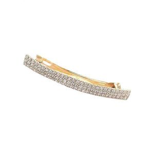2xautomatic Rhinestone French Barrette Large Hair Clip Hairpin Hair Accs Gold - Neuf