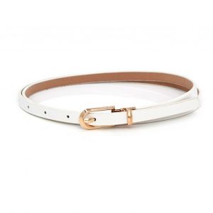 Ceinture Réglable Multi-Trous Pour Femmes, Boucle En Alliage De Faux Cuir, Ceinture Fine Pour Vêtements, Ornement-Blanc - Neuf