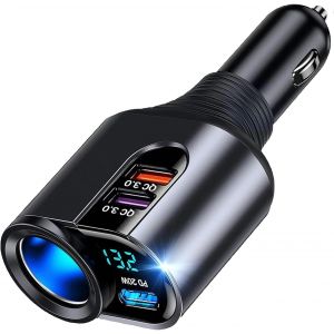 Hamiltion-[Pd3.0 & Dual Qc3.0] 166W Allume Cigare Usb C Rapide Chargeur Voiture Pouriphon1312/11Promax Mini/Se 2020 Xr Xs X 8 7/8 Plus,Xs Max,Chargeur Auto Allume Cigare Rapide Power Delivery/Quick C - Neuf