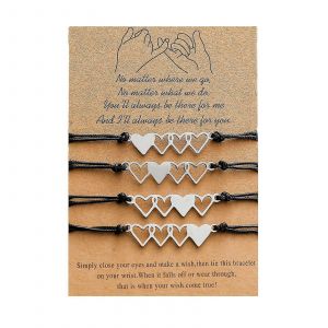4 Pièces Set Sister Card Bracelet Tressé Pour Famille S?ur Maman Et Fille - Neuf