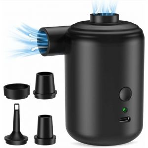 3600mah Électrique De L'air De La Pompe Pour Matelas Gonflable, Mini-Portable De Remplissage Rapide De La Pompe À Air Avec 4 Buses, Usb Rechargeable Pompe Pour Matelas D'air, Le Camping Lit Et Jeux - Neuf