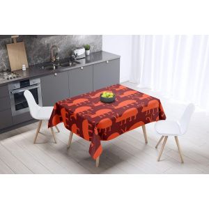 Sjzg-, Anti-Moisissure, S&eacute;chage Rapide, R&eacute;sistant Aux Taches, Lavable En Machine, 100% Polyester Nappe De Table, Bordeaux Orange, 140 X 140 Cm - Con&ccedil;u Et Fabriqu&eacute; En Turquie - Neuf