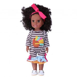 Poupee bebe africaine de 14 pouces, peau noire, jouet mignon et realiste, poupee bebe fille reborn, cadeau pour enfants - Neuf