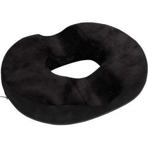 Mousse à mémoire de Coussin de Siège - 44 x 34 x 7 cm en Velours Noir - Orthopédique pour le Coccyx, les Hémorroïdes et de la Prostate Soulagement de la Douleur - pour la Maison, Bureau, Voiture, Bureau - Neuf