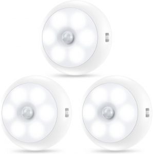 Lampe Détecteur De Mouvement, Veilleuse Led, Lumière De Nuit Led Avec Capteur De Crépuscule, 3 Modes, Lampe De Placard, Éclairage D'armoire Led Pour Couloir, Chambre, Escalier, 3pcs - Neuf