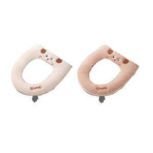 Tapis De Toilette Universel &Agrave; Fermeture &Eacute;clair,Accessoires De Salle De Bain,Blanc Et Marron Clair - Neuf