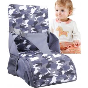 Rehausseur Chaise Enfant Pliable,Rehausseur Nomade,Travel Booster Portable,Nomade, Léger & Pliage Ultra Compact, Universel,Avec Rangements Compartimentés Intégrés,Convient Aux Enfants De 6 À 36 Mois - Neuf