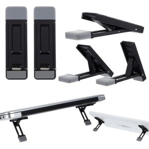 Lot de 2 Mini Supports pour Ordinateur Portable et Clavier, 3 Niveaux de Hauteur r&eacute;glable, Pliable Portable Petit avec Base en Silicone pour Tous Les Ordinateurs Portables et claviers (Noir) - Neuf