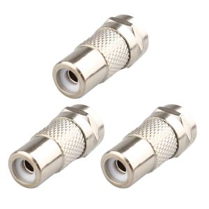 Lot de 3 c&acirc;bles coaxiaux pour antenne TV - Connecteur F m&acirc;le - Prise coaxial vers Prise RCA Femelle - Adaptateur d'antenne coaxial RF - Type F m&acirc;le vers RCA/Phono - Neuf