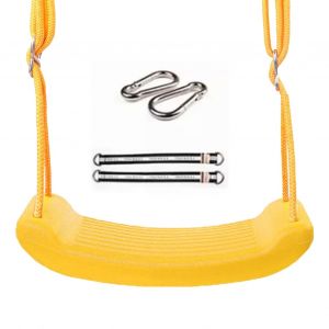HJLIAN Siege de balancoire antiderapant, corde reglable et resistante aux dechirures, siege pour enfants, balancoire pour parc exterieur, jaune - Neuf