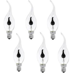 Kal-6 Pièces 3w 220v E14 C35 Bougie Ampoule Led Pointe Flamme Nature Feu Lumière Vacillante Bar Vintage Lampe Décoration Maison - Neuf