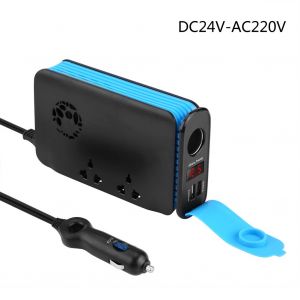 Convertisseur de puissance pour voiture 200 W DC12 V-AC110 V/DC24-AC220 V, adaptateur allume-cigare, port USB - Neuf