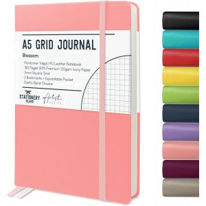 Eryi-Carnet De Notes Quadrillé A5, Couverture Rigide En Papier Quadrillé Avec Papier Épais De Qualité Supérieure 120 G/M², Carnet De 180 Pages Pour L'étude, La Planification, L'agenda - Neuf