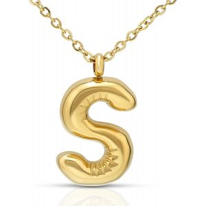 Trahoo-Collier Plaqué Or 18 Carats Avec Pendentif En Forme De Lettre De Bulle Pour Femme - Personnalisé - Collier Pour Homme - Neuf