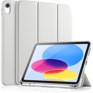 Coque pour iPad (A16) 11&egrave;me G&eacute;n&eacute;ration 11 Pouces 2025/iPad 10&egrave;me G&eacute;n&eacute;ration 10,9 Pouces 2022, Housse &Eacute;tui arri&egrave;re Flexible en TPU Antichoc, Veille/R&eacute;veil Automatique, Gris Clair - Neuf