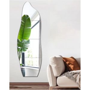 SUBZONAL-Miroir Mural Adh&eacute;sif 2mm en Verre HD - Grand Miroir Autocollant pour D&eacute;coration Murale, Salle de Bain, Salon, Maquillage - Neuf