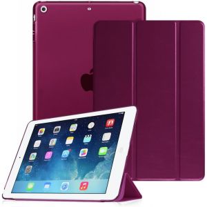 Coque Pour Ipad Air 2 2014 / Ipad Air 2013 9.7 Pouces - Etui De Protection Mince Et Léger Housse Arrière Semi-Transparent Avec Fonction Sommeil/Réveil Automatique, Violet - Neuf