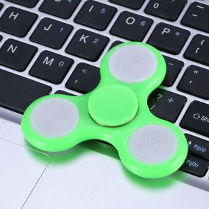 Spinner a main avec lumiere LED, roulement personnalise, mise au point a grande vitesse, jouet anti-stress, vert - Neuf