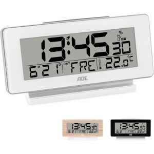 ERYI-Horloge Numérique Digitale De Table | Reveil Radio-Piloté | Avec Affichage De Température Et Calendrier | Éclairage | Design Moderne | Thermomètre | Lcd | Blanc - Neuf