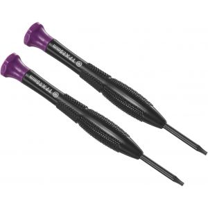 KAL-Tournevis Torx Miniature, Longueur De 109Mm, Embout En Étoile En Acier T7 Avec Poignée Antidérapante Pivotante - (Applications : Pour Lunettes, Montres), 2 Pièces - Neuf