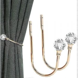 Crochet De Rideau,Crochet De Rideau En Cristal Porte-Rideau Décoratif En Métal Doré,2pc - Neuf