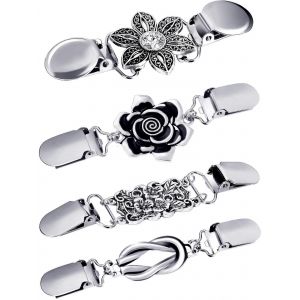 4 Pi&egrave;ces Pull Vintage Ch&acirc;le Clips Cardigan R&eacute;tro Broche Clips Pour Porter,4 Styles - Neuf