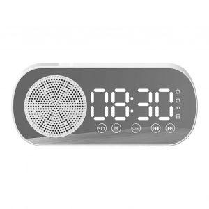 Horloge avec haut-parleur Bluetooth, multifonction, numerique, miroir, reveil intelligent, pour la maison, l'ecole, le bureau, version anglaise, Z7, blanc - Neuf