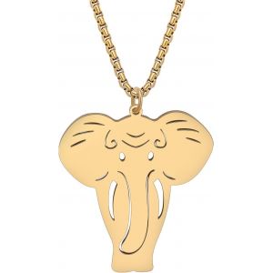 Kal-Pendentif Collier &Eacute;l&eacute;phant En Acier Inoxydable Cute El&eacute;phant Bijoux Cadeaux Pour Femme Filles El&eacute;phants Accessoires Stuff Charms - Neuf