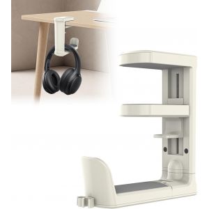Support à pince pour casque,support pour casque,support de casque,support de casque,rotatif à 360°,installation facile pour la plupart des écouteurs,blanc - Neuf