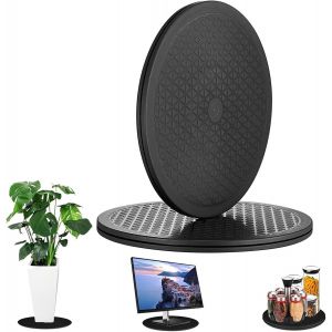 2 Pcs Tourne-Disque Rotatif Rotatif à 360 Degré Plateau Pivotant TV Support Pivotant Plateau Universel Rond Plateau Tournant Manuel avec Roulement à Bille en Acier pour TV Ordinateur Artisanat Noir - Neuf