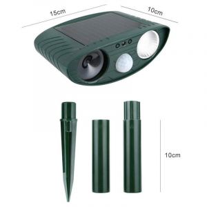 R&eacute;pulsif solaire ultrasonique contre les nuisibles et les animaux, d&eacute;tecteur de mouvement, pour oiseaux, rats et opossums - Neuf