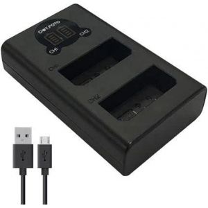 LP-E10 Chargeur Double de Batterie USB LCD Rapide (LC-E10E Type) pour Canon EOS 1100D,1200D,1300D,1500D,2000D,3000D,4000D - Neuf