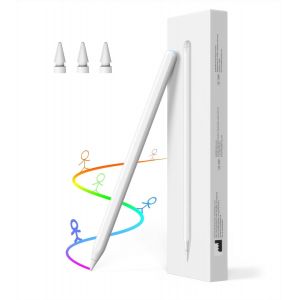 ERYI-Stylet De Charge Magnétique Sans Fil Pour Ipad, Stylet Avec Inclinaison Et Rejet De Paume, Stylus De Charge Pour Ipad Pro 12,9"" 6/5/4Ème, Ipad Pro 11"" 4/3, Ipad Air 5/4, Ipad Mini 6Ème, Blanc - Neuf