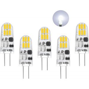 Ampoules Led G4,12v Ac/Dc Blanc Naturel 4000k,160lm Pas De Scintillement,1.5w Remplace Les Ampoules Halog&egrave;nes 15w, Petites Ampoules &Agrave; Led &Agrave; Culot Fixe,Pour Hotte D'aspiration Pour La Cuisine, Lot De 5 - Neuf