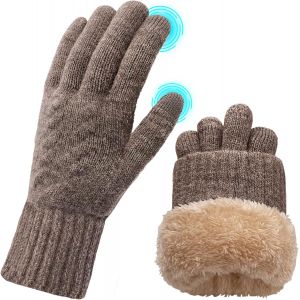 Gants Hiver Femme Tactiles Chaud Laine Gants Avec Doublure En Polaire Thermique Pour Ski V&eacute;lo Conduite Outdoor Sport - Neuf