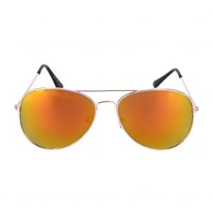 Lunettes De Soleil &Agrave; Monture En Alliage De Lentille Ac De Protection Uv R&eacute;tror&eacute;fl&eacute;chissante (Verre Rouge &Agrave; Monture Dor&eacute;e) - Neuf