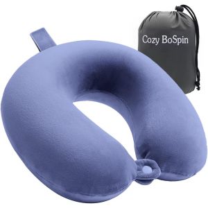 KALANKA-Oreiller de voyage portable pour le cou en avion, en voiture, &agrave; la maison, confortable en avion, l&eacute;ger et rapide pour le camping (bleu) - Neuf