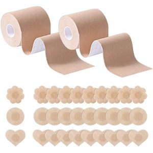 Adhesive Bra With Invisible Breast Tape Self-Adhesive Boob Tape 2 Rolls15 Pairs Nipple Covers For A-E Cup,Breathable Diy Lifting Tape - Neuf