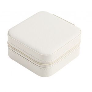 Boite a bijoux portable, blanche nacree, etanche a la poussiere, organiseur de voyage pour colliers et boucles d'oreilles - Neuf