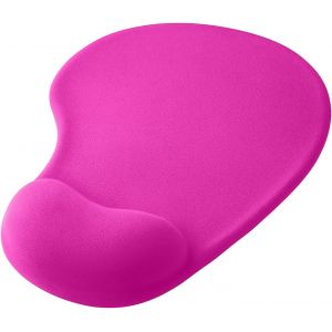 LKLJIJ-Tapis de Souris Repose Poignet, Mouse Pad avec Support en Gel, Tapis Souris Ergonomique Tissu Doux, Tapis de Souris Fuchsia avec Base en Caoutchouc Antidérapant - Neuf