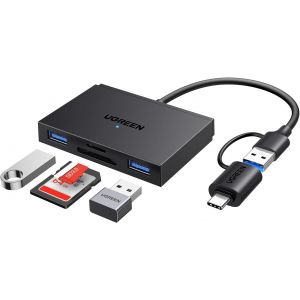 CMJAAGUR-Lecteur Carte Sd Usb C Et A 3.0 Adaptateur Carte Micro Sd Avec 2 Data Ports Usb 5Gbps Pour P&eacute;riph&eacute;tiques Card Reader Compatible Avec Iphone 17 Pro 16 S&eacute;rie Galaxy S25 Macbook Ipad P[M267] - Neuf