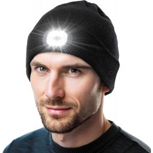Jgd-Led Bonnet Homme Femme Hiver Noel, Idee Cadeau Homme/Femme Original Noel, Cadeau Saint Valentin Homme/Femme, Bonnet Avec Lampe Frontale - Neuf