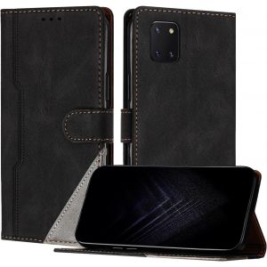 Kal-&Eacute;tui Pour Samsung Galaxy A81/ M60s/ Note 10 Lite, Housse En Cuir Pu Avec [Protection Antichoc Tpu] [Fonction Support] [Porte-Cartes ] Antichoc Magn&eacute;tique Coque Pour Galaxy A81 - Noir - Neuf