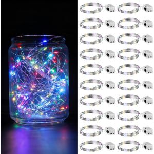 JGD-20 Pack Mini Guirlande LED &agrave; Pile,Guirlande Lumineuse LED 2M 20LEDs Fil de Cuivre,Guirlande Lumineuses Piles pour Vase Long et Fin, Table, Interieur, Decoration mariage, Decoration Noel - Neuf