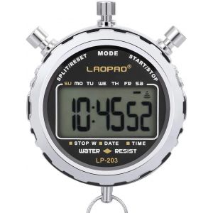Jexnovashop-Chronom&egrave;tre Num&eacute;rique, Imperm&eacute;able 1/100 Seconde Pr&eacute;cision Minuterie,Poche Grand &Eacute;cran Lcd R&eacute;veil Pour Football Former Sports Entra&icirc;neur&iquest; Xj203 - Neuf